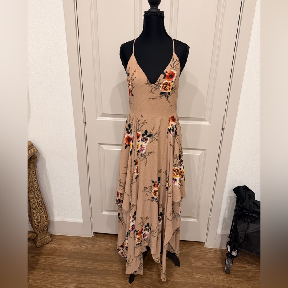 Floral Brown Maxi Dress